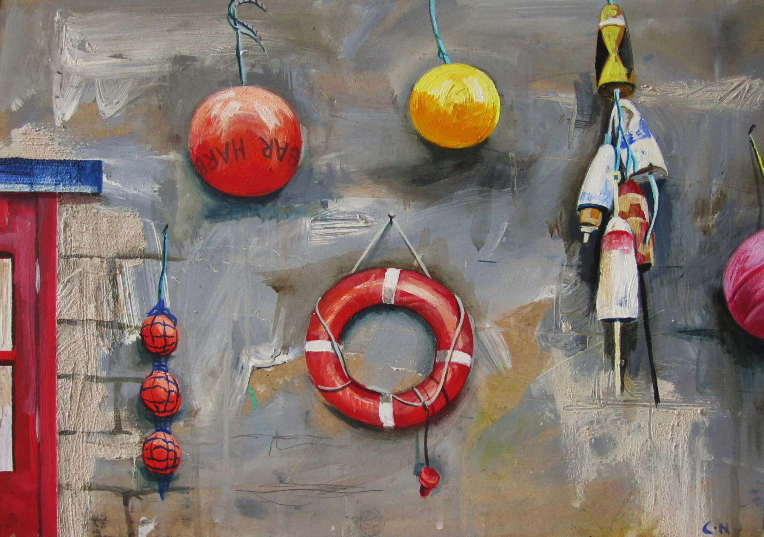 Dunbar harbour wall,40by 30cm..JPG