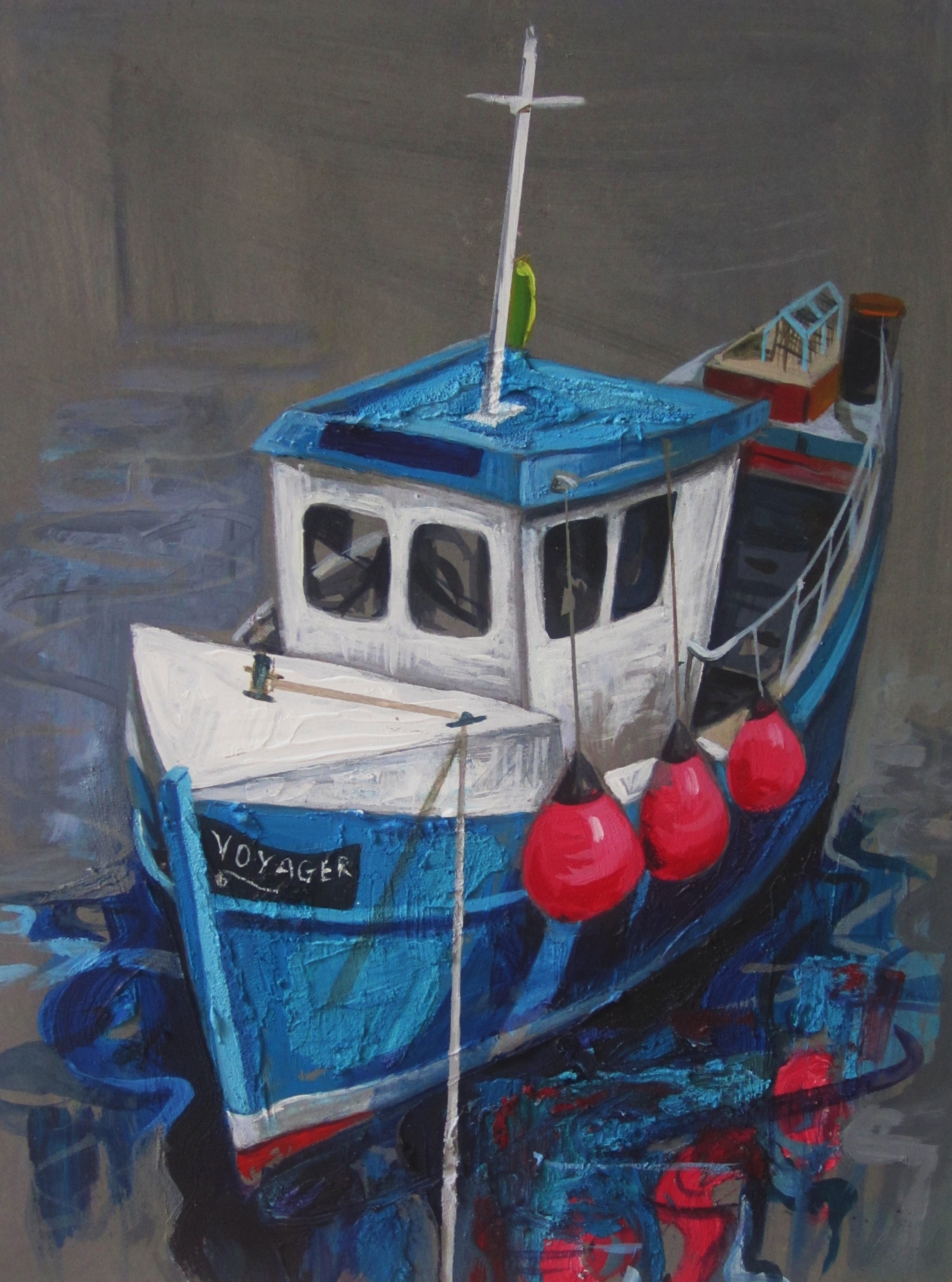 blue fishing boat,40 by 30 cm,.JPG